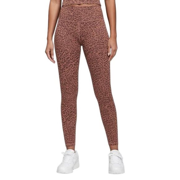 GapFit High Rise Blackout Ribbed Full Length Leggings Pink Leopard Large - Picture 1 of 5